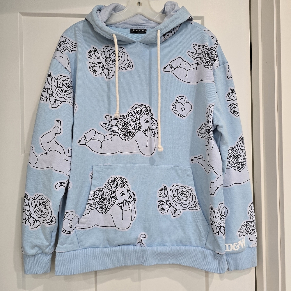 XPLR Sam and Colby Angel Hoodie Long Sleeve Streetwear Hooded Sweatshirt Unisex